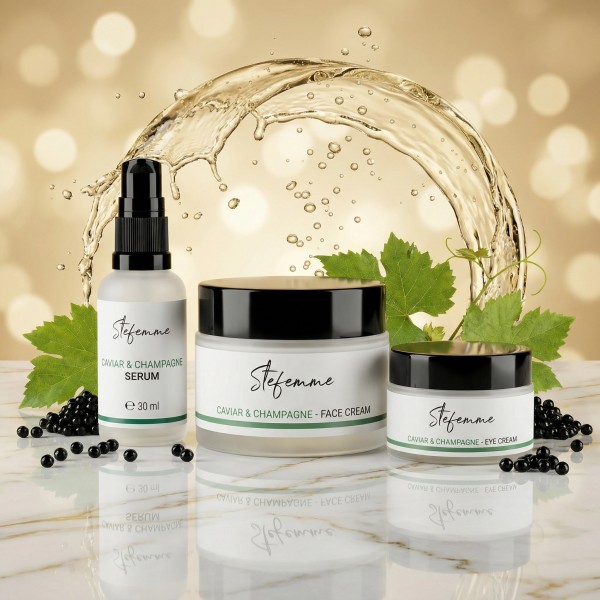 Stefemme Caviar & Champagne - Set revitalizant|Gatuline® Expression, caviar verde, ulei de struguri